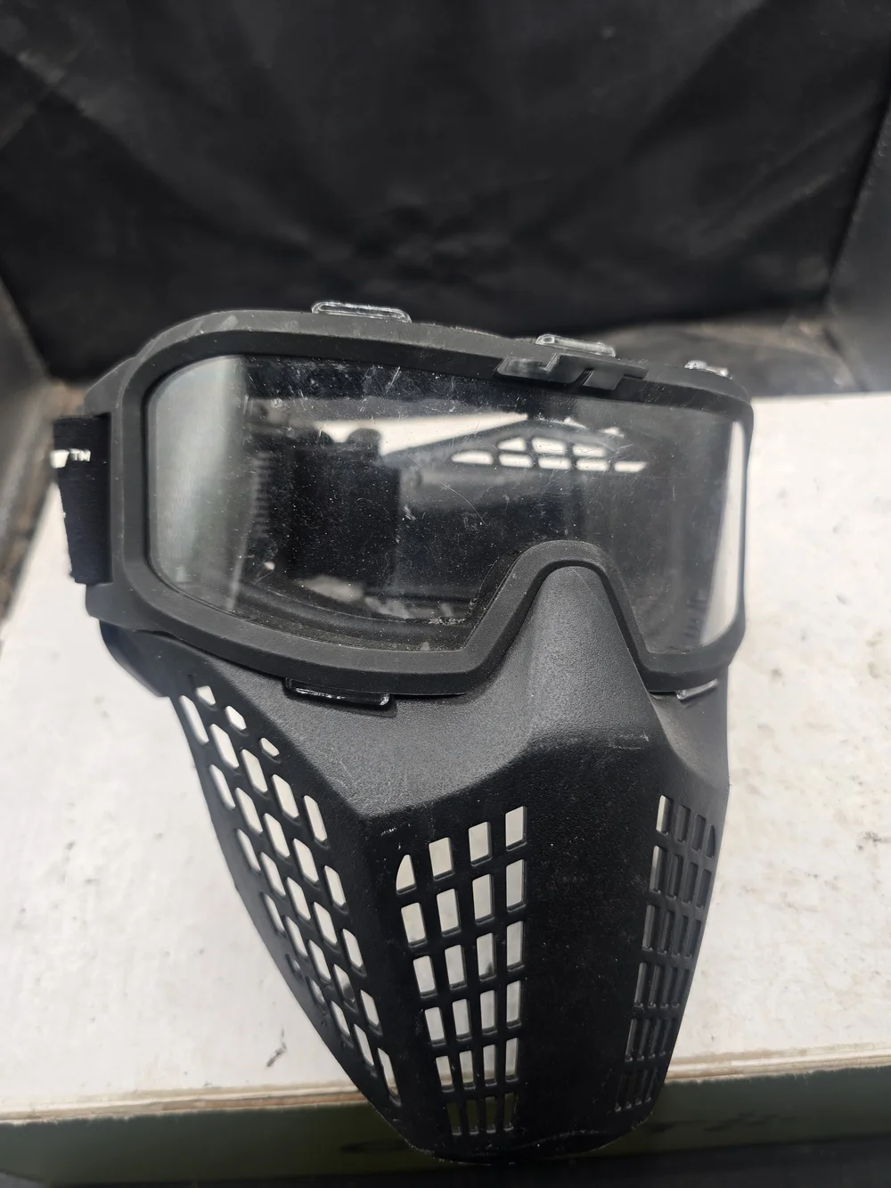 Black Tactical Protective Goggles with Ventilated Face Shield